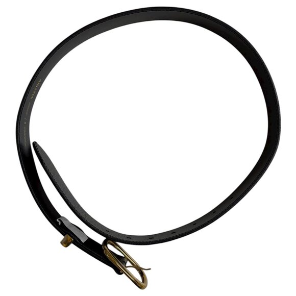 Aritzia Black Leather Belt with Solid Brass Buckle - Picture 3 of 5